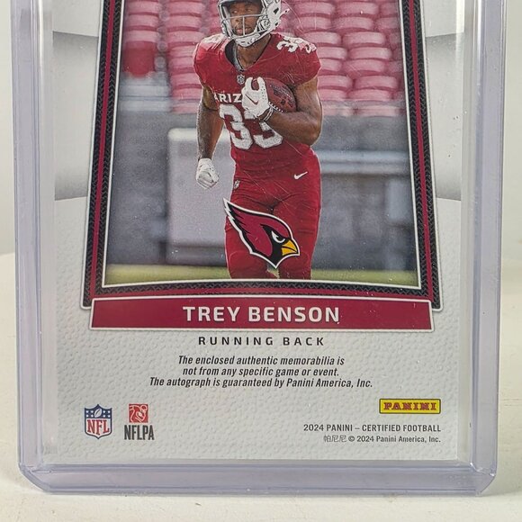 2024 Panini Certified Trey Benson Freshman Fabric RC Autograph Card #082/399 - Picture 7 of 9